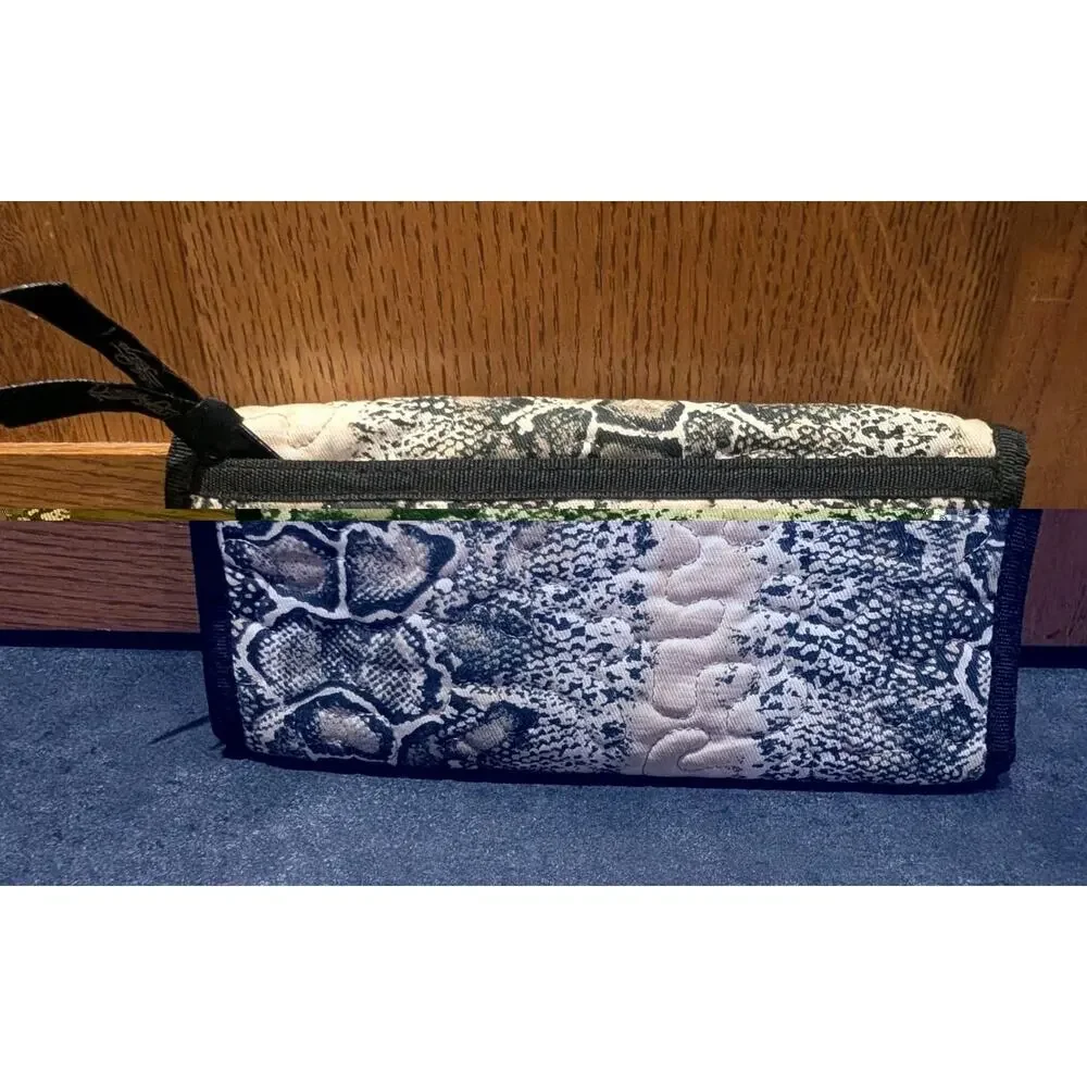 Donna Sharp quilted snake-print wallet Black Cream